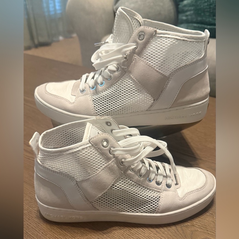 Michael Kors White Mesh Sneakers
